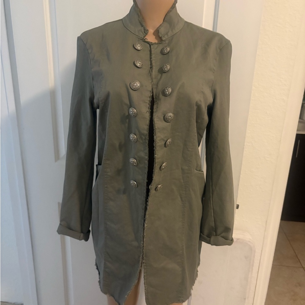 Elegant Khaki Double-Breasted Trench Coat